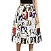 Womens Elegant High Waisted Pleated A Line Skater Midi Skirt