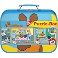 Schmidt Spiele 55597 - Puzzle Maus im Metallkoffer 2 x 26 Teile, 2 x 48 Teile