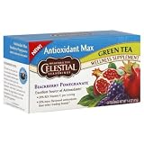 Celestial Tea Antioxident Max Green Tea - Blackberry Pomegranate, 20-Count (Pack of 6)