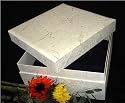 18" Square Biodegradable Pet Casket with Floral Design
