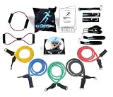 226lbs Extreme Resistance Band Set for Men and Women. Jumbo Model 701 With D.L.T (Double Dipped Latex Tubes)DVD And O-8 Shaped included.