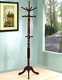 Coaster Traditional Coat Rack with Spinning Top in Dark Walnut