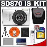Canon PowerShot SD870 IS Digital ELPH 8.0 Megapixel Camera (Black/Silver) + Transcend 4GB 150x SecureDigital (SD) Card + High Speed USB 2.0 SecureDigital (SD) Card Reader + Spare NB-5L Battery for Canon + Padded Carrying Case