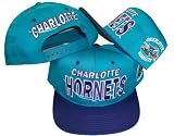 Charlotte Hornets Vintage Wordmark Two Tone Plastic Snapback Adjustable Snap Back Hat / Cap