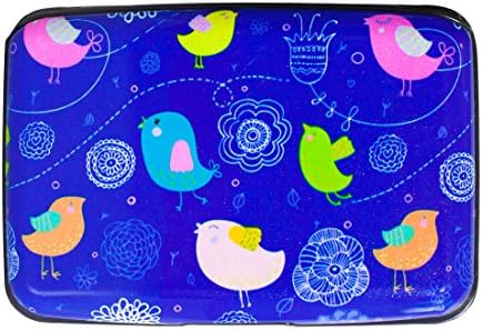 RFID Blocking Wallet by verityroad, aluminum case security shield keeps credit cards safe, fun bird design gift, anti-theft, block electronic pick-pocketing, keep your identity protected