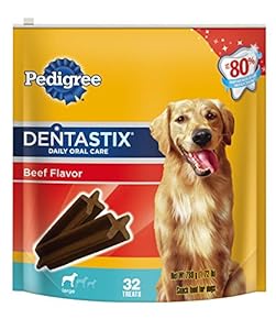 Pedigree Dentastix Beef Pouches, Large, 32 Count