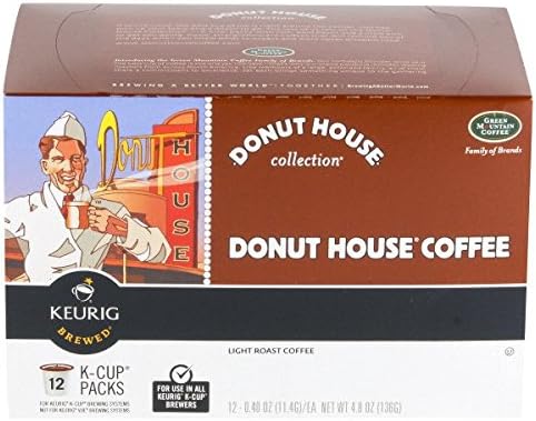 DONUT HOUSE COLLECTION KEURIG 12 Piece Green Mountain Coffee Decaf Light Roast Coffee K-Cup, 12 oz