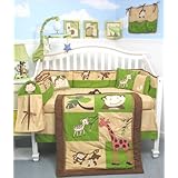 SoHo Monkey Savannah Crib Nursery Bedding SET 10pc