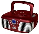 Elta 6699 Retro-Radio mit CD/MP3/WMA-Player bordeaux rot metallic