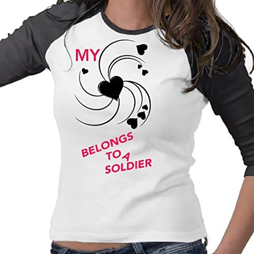 Army Girlfriend t-shirt 3/4-Sleeve Contrast Raglan T Shirt