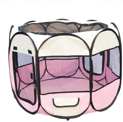 PETRUM®35" Pet Cat Dog Playpen Puppy Kennel w/ Carry Bag (Pink)