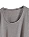 Jollychic Women's Solid Color Loose Asymmetry O-Neck Short Sleeve Cotton T Shirt