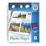 Vertical Photo Pages for 3-Ring Binders, Holds 6 - 4x6 Photos/Page, 10/Pack AVE13401