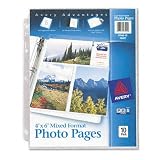 Office Products : Photo Pages for Six 4 x 6 Mixed Format Photos, 3-Hole Punched, 10/pack