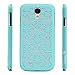 Damask Vintage Pattern Rubber Matte Hard Back Case Cover for Samsung Galaxy S4 I9500 (Blue)