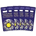 Hear-More 24k Gold-Plated Hearing Aid Batteries by Rayovac - Size 10 - 40 Batteries (5 8-pks)