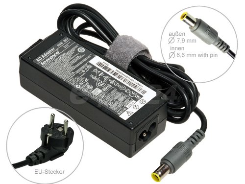 Original 65W Adaptateur chargeur secteur AC Adapter pour ordinateur portable Lenovo Thinkpad SL300 SL400 SL500. Avec câble d’alimentation standard européen de e-port24®