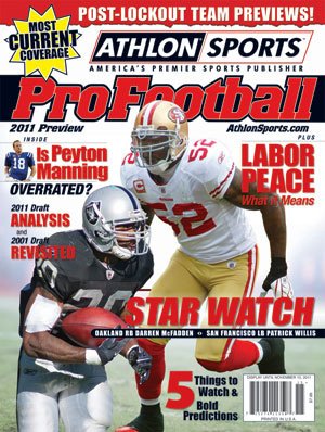 2011 Athlon Sports NFL Pro Football Magazine Preview- Oakland Raiders Cover