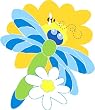 Dragonfly Garden Size Applique Flag
