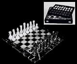 White Onyx & Marble Chess Set w/ Case - Large, 16