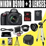 Nikon D5100 16.2MP CMOS Digital SLR Camera with 18-55mm f/3.5-5.6 AF-S DX V ....