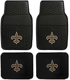 NFL New Orleans Saints Car Floor Mats Heavy Duty 4-Piece Vinyl - Front and Rear