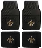 NFL New Orleans Saints Car Floor Mats Heavy Duty 4-Piece Vinyl - Front and Rear