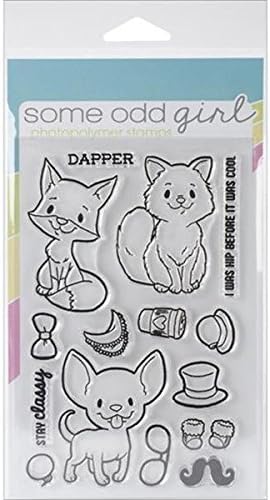 Some Odd Girl Stamps Clear Stamp Set, 4 by 6-Inch, Hipster Pets