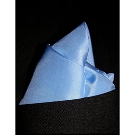 Fine Sky Blue Silk Pocket Square, 100% Silk - by Royal Silk