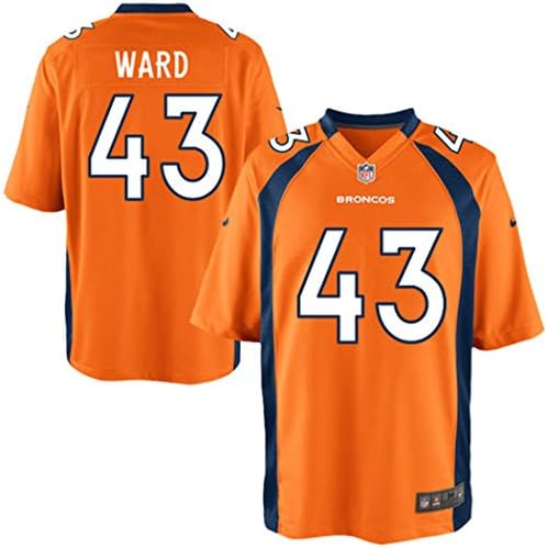 Broncos Mens 43# TJ Ward Orange Elite American Football Jersey Large