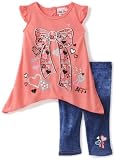 Little Lass Baby-girls Infant 2 Piece Cropped Bow Print Legging Set