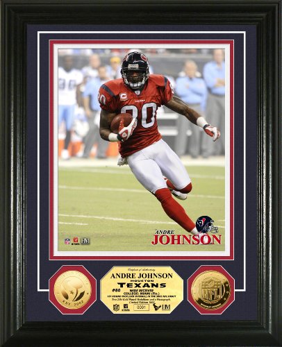 Highland Mint NFL Houston Texans Andre Johnson 24KT Gold Coin Photomint