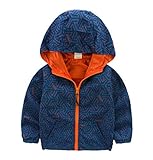 C-Princess子供服 パーカー ラッシュガード 長袖 コート キッズ 男の子 ジュニア 上着 ジャケット フード付き アウトドア スポーツ (100, Aオレンジ)