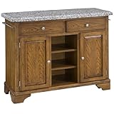 Grey Granite Top on Oak Cabinet by Home Styles - Medium Wood (9300-1063)