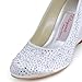 Elegantpark EP2003 Women's Closed Toe High Heels Pumps Satin Rhinestones Wedding Bridal Wedges Shoes