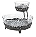 Elegant Home Chip and Dip 2 Tier Server on Antique Stand Iron Metal Stand