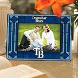 MLB Tampa Bay Rays Navy Blue Art-Glass Horizontal Picture Frame