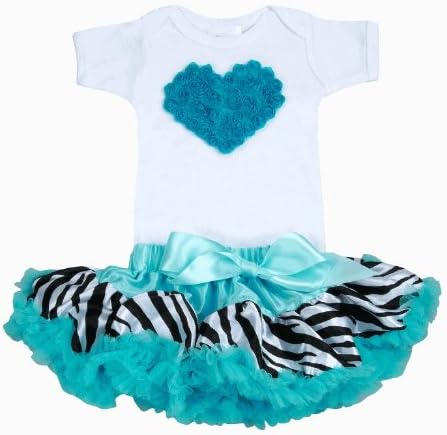 Lollipop Moon Zebra Turquoise Tutu Love Set