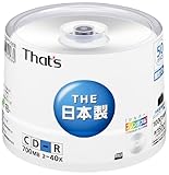 ���z�U�d�� That's CD-R�f�[�^�p 40�{��700MB �v�����^�u���� �X�s���h���P�[�X50���� CDR80SPY50BR