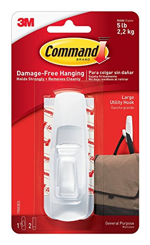 Command Large Utility Hook, White, 4-Hook, 8-Strips