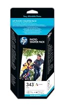 HP 343 Series Photo Starter Pack - Print cartridge / paper kit - 1 x colour (cyan, magenta, yellow)