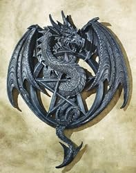 medieval dragon wall statue sculpture gothic pentacle
