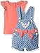 Nannette Baby Girls' Little 2 Piece Short Sleeve Shirt and Shortall Set