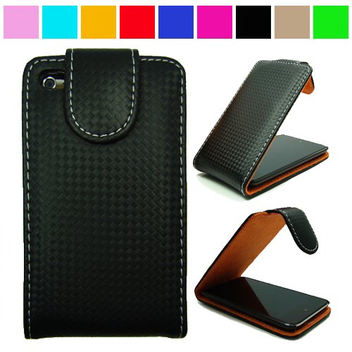 Protective Executive Melrose Leather Flip Wallet Carrying Case for Apple iPod Touch 4th Generation (8GB 16GB 32GB) , Black Flip Case