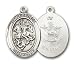 Sterling Silver St. George Pendant with Stainless Silver Heavy Curb Chain 24 inch