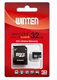Winten 32 GO Micro SD SDHC carte 32GO Classe 4, avec adaptateur SD, Garantie � vie!