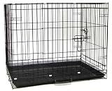 BRAND NEW FOLDING DOG CAT KENNEL CRATE CAGE 48 BLACK W/ GRATE