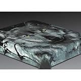 Acrylic Mink Wolf Face Blanket - Home and Garden > Bedroom