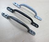 IRONMONGERY WORLDﾂｮ 6/150MM CAST IRON SLIM GARDEN GATE SHED DOOR PULL HANDLE (Grey) by Ironmongery W