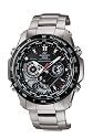 Casio Men's Edifice Solar Atomic Black Face Watch #EQWM1000DB-1